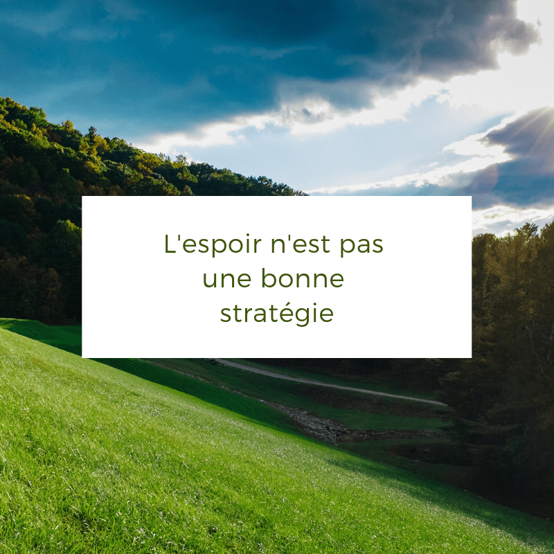 L&rsquo;espoir n&rsquo;est pas une bonne&nbsp;stratégie